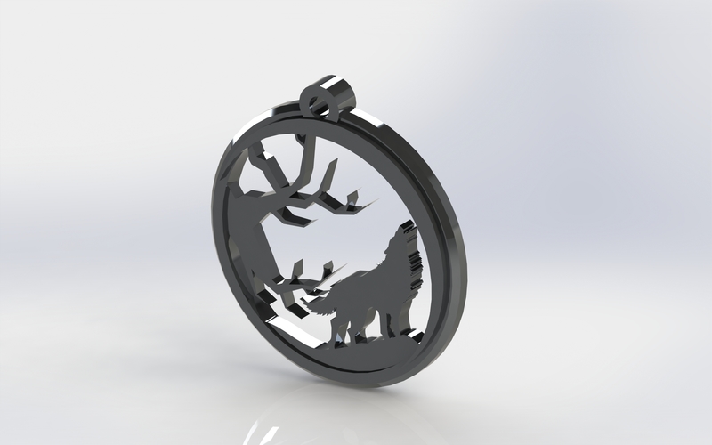 Wolf keychain 3D Print 117804