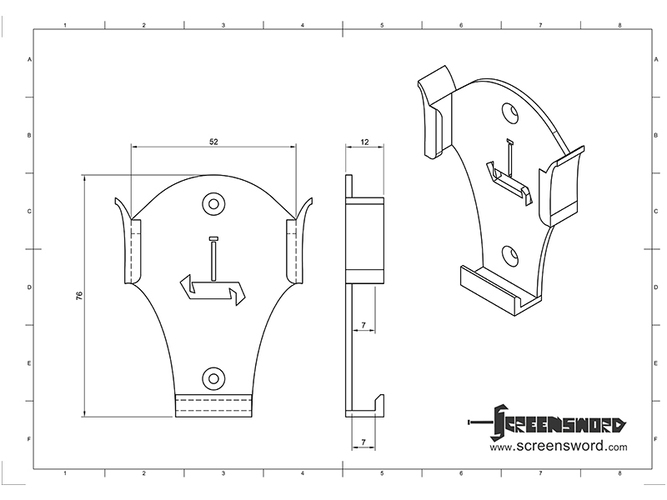 "Cyclopes" LED Remote Holder by Screensword Workshop 3D Print 117863