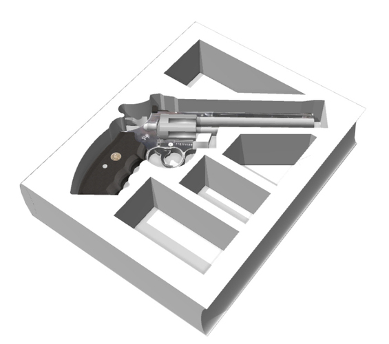 The Secret Book Box & Gun (Colt Python .357 Magnum) 3D Print 118100