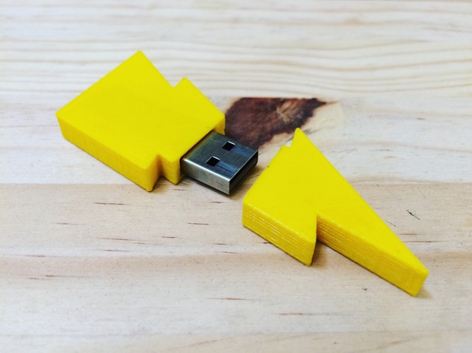 Lightning Bolt Flash Drive 3D Print 118502