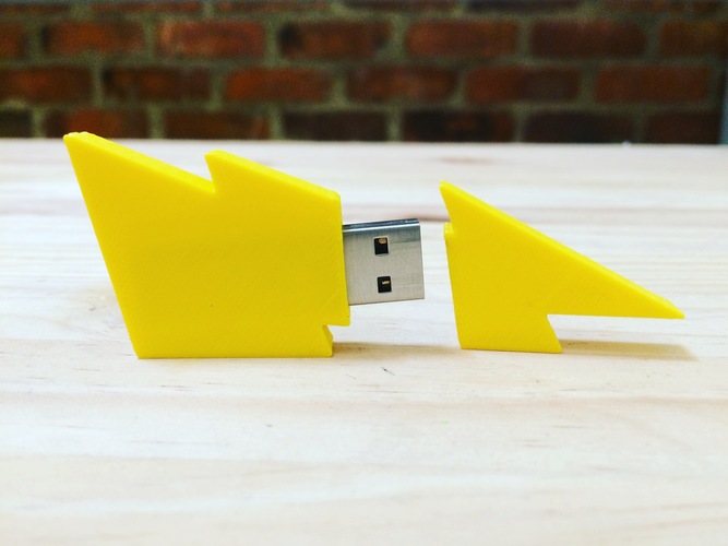 Lightning Bolt Flash Drive 3D Print 118504