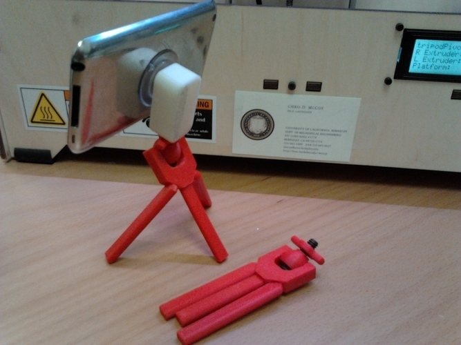 A useful 3D-printed tripod (1/4-20 screw reqd) - UPDATED (July 3 3D Print 118606