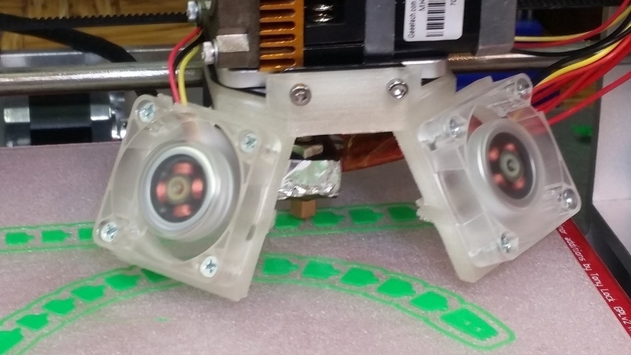 Dual Fan Cooler for Geeetech MK8 With 50mm Nozzle Throat 3D Print 118629
