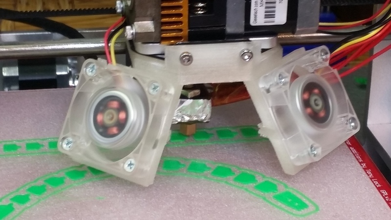 Dual Fan Cooler for Geeetech MK8 With 50mm Nozzle Throat