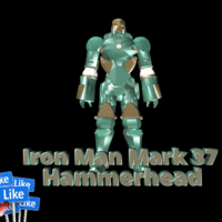 Small ​Iron Man Mark 37 - Hammerhead​ 3D Printing 118841