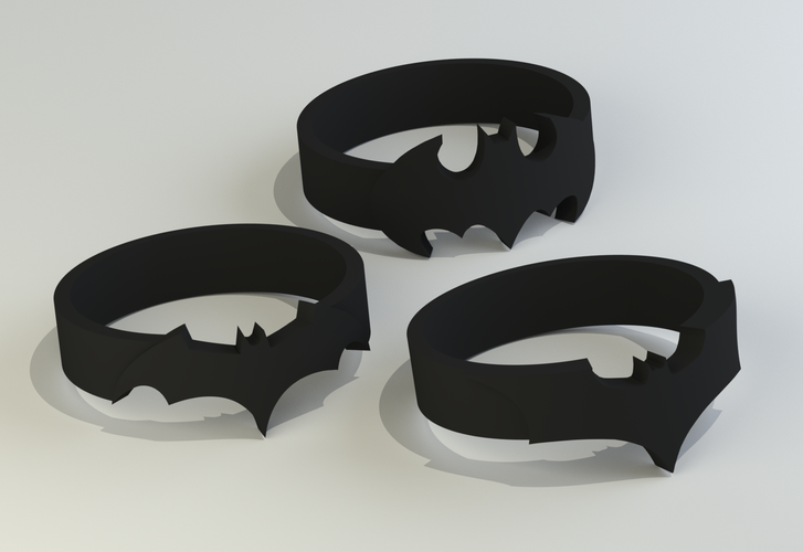 Batman Rings (sizes US 6 - 12)  3D Print 119420