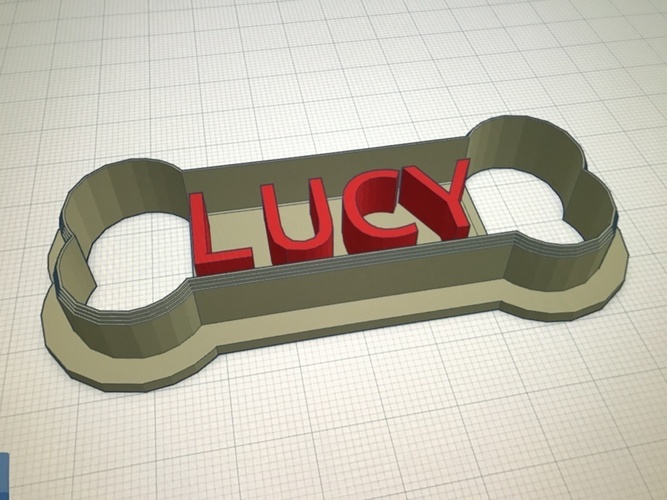 Dog bone biscuit cutter "Lucy" 3D Print 119524