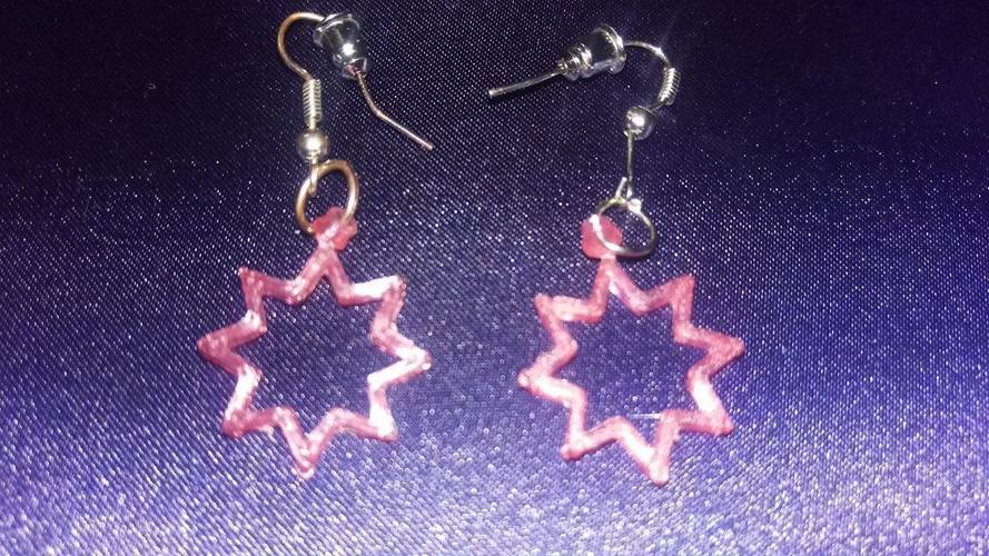 Christmas Star Earrings 3D Print 119532