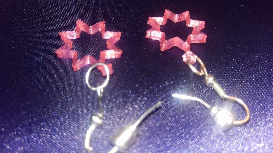 Christmas Star Earrings 3D Print 119533
