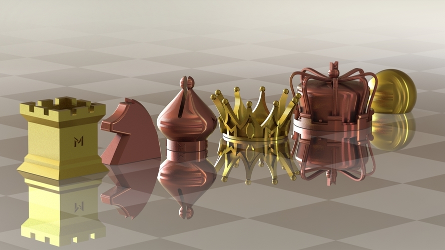 Thingisplore - 3D Printed 3D Chess Set 