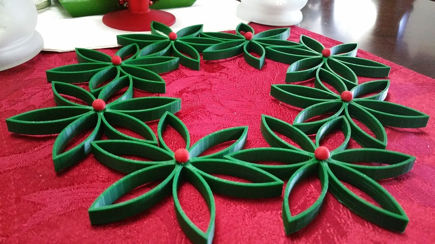 Christmas Flower with Seperated Center Ball 3D Print 120034