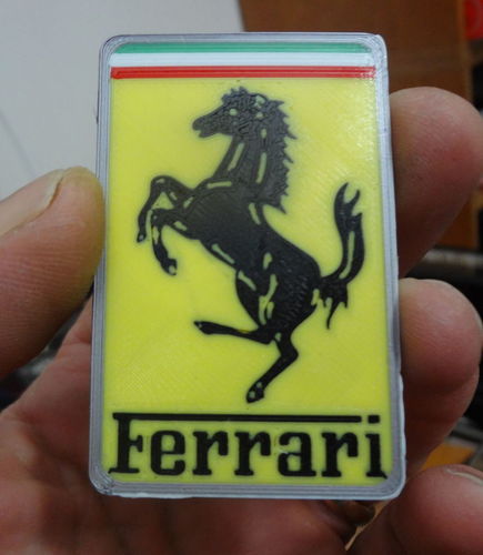 6 colors Ferrari Logo - Flat Version 3D Print 120048