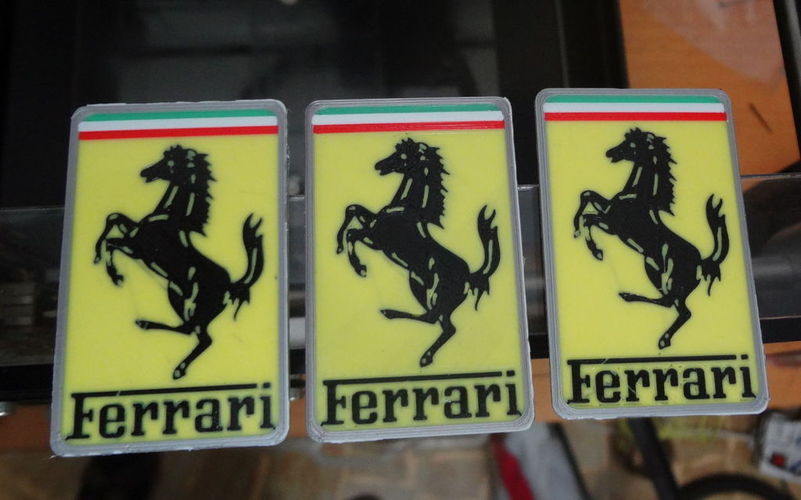 6 colors Ferrari Logo - Flat Version 3D Print 120049