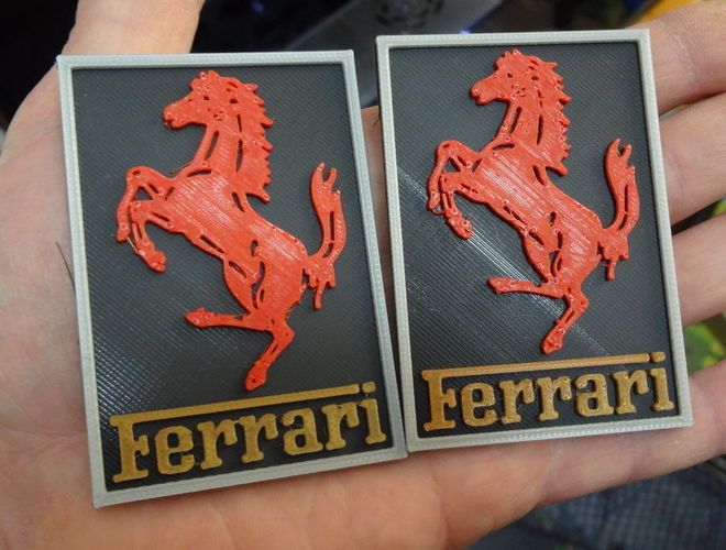 4 color squared Ferrari Logo 3D Print 120160