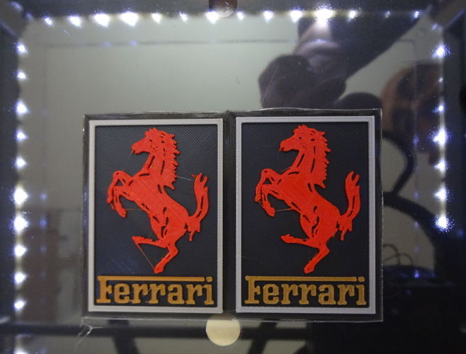 4 color squared Ferrari Logo 3D Print 120161