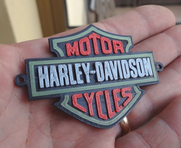 4 Colors Harley Davidson Logo 3D Print 120178