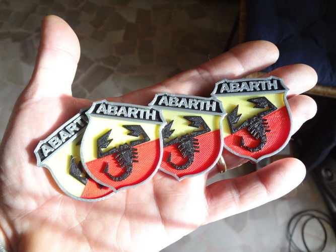 4 Colors Abarth Logo 3D Print 120179
