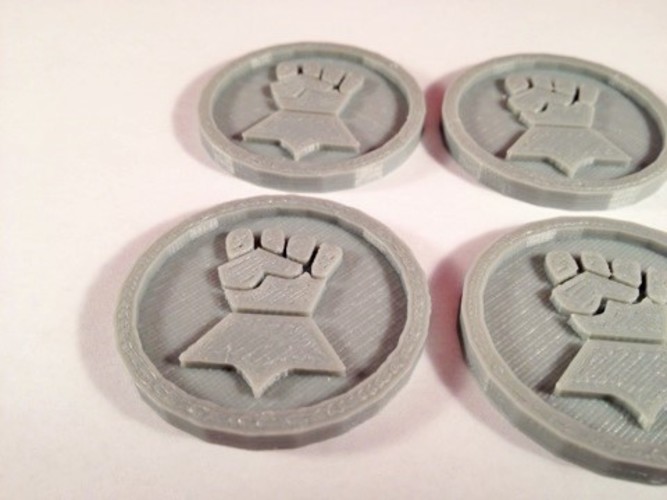 40mm X 4mm Token - Marker of Impieral Fists 40K Bits 3D Print 120446