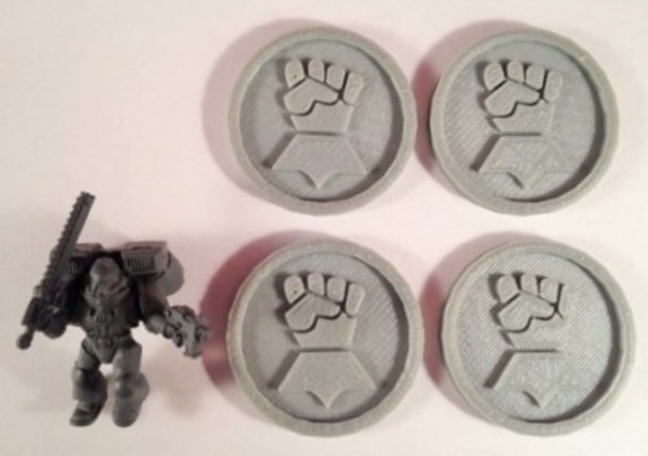 40mm X 4mm Token - Marker of Impieral Fists 40K Bits 3D Print 120447