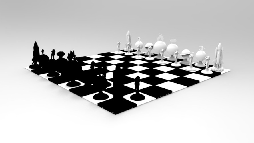 The Space Travel Chess Set (print & add magnets) 3D Print 120554