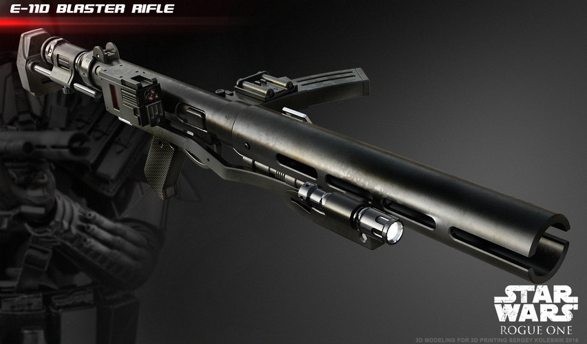 The E-11D blaster rifle 3D print model