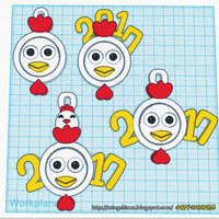 2017 HAPPY CHINESE NEW YEAR-YEAR OF The Rooster Keychain - Thumbnail 10