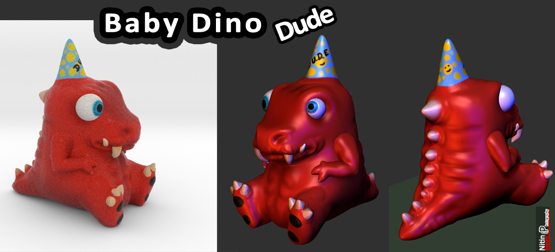 Baby Dino Dude 2.5-Inch 3D Print 12075