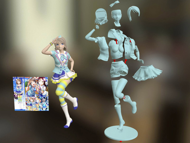 3D Printed Yousoro! 青空 Jumping Heart by JohnnieWhiskey | Pinshape