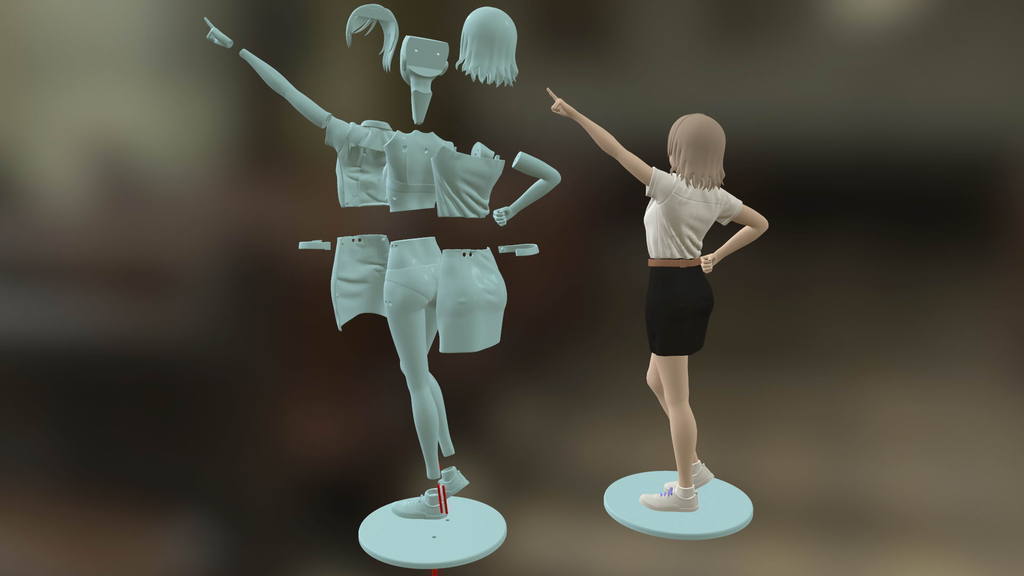 freshy girl 3d printable figure, 3d printing design, 3d printing object, 3d...