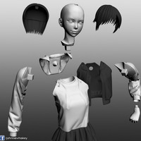 Karl the short hair girl in streetwear outfit - Thumbnail 2