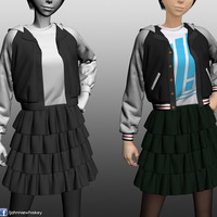 Karl the short hair girl in streetwear outfit - Thumbnail 6