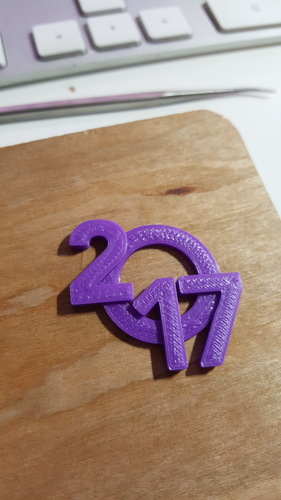 2017 Happy New Year Badge 3D Print 121011