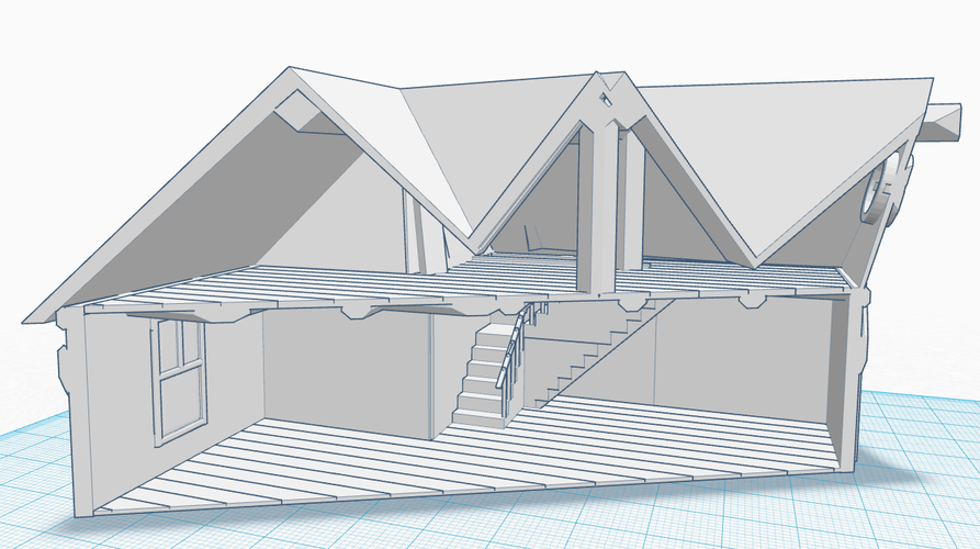 Simple Old House (Medium Sized) 3D Print 121255