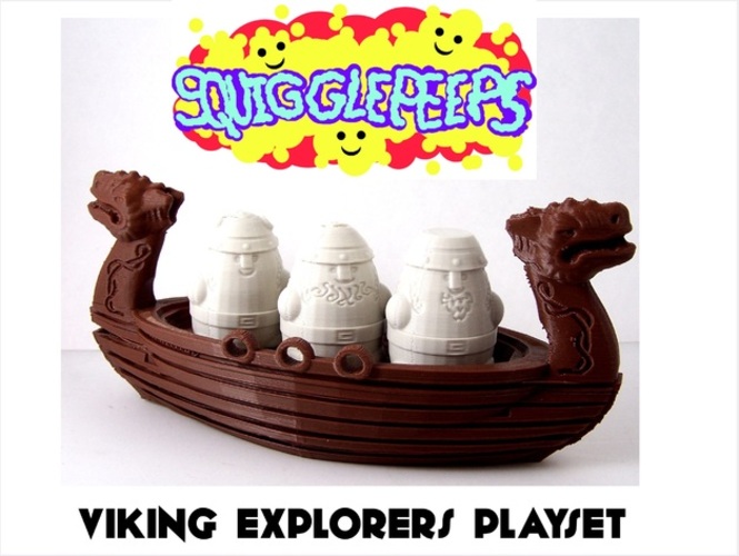 Squigglepeeps Viking Explorers Playset 3D Print 1214