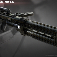 Small E-22 Blaster Rifle 3D Printing 121487