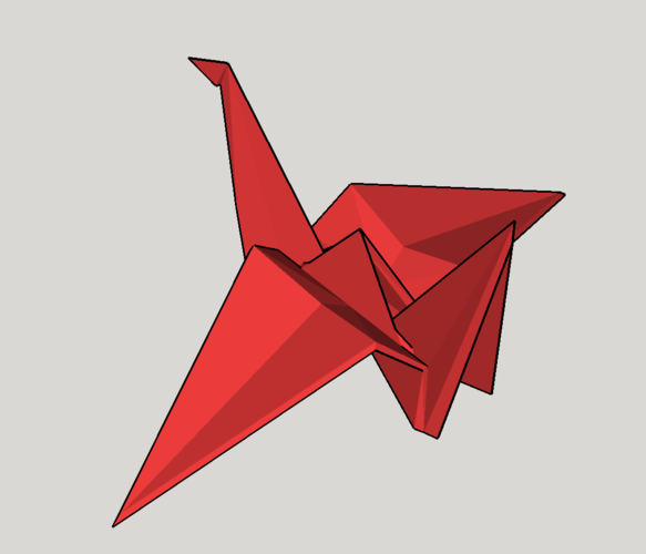 Origami Crane  3D Print 121494