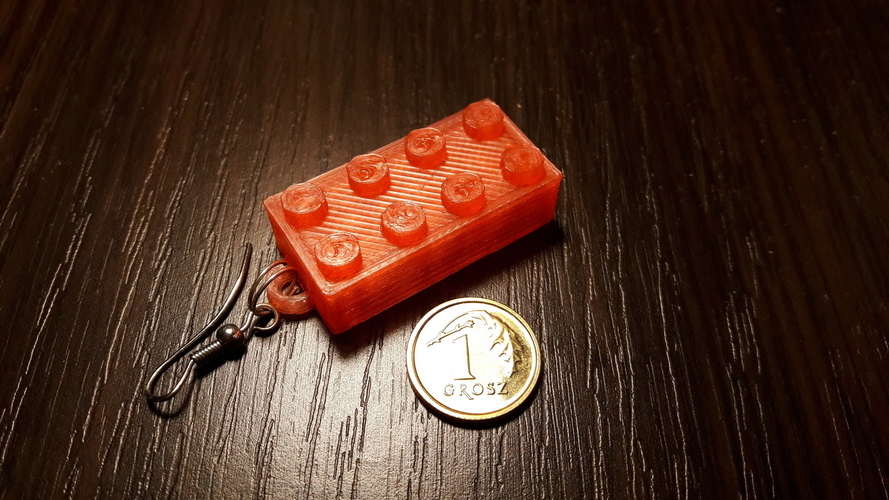 Lego Earrings 3D Print 121567