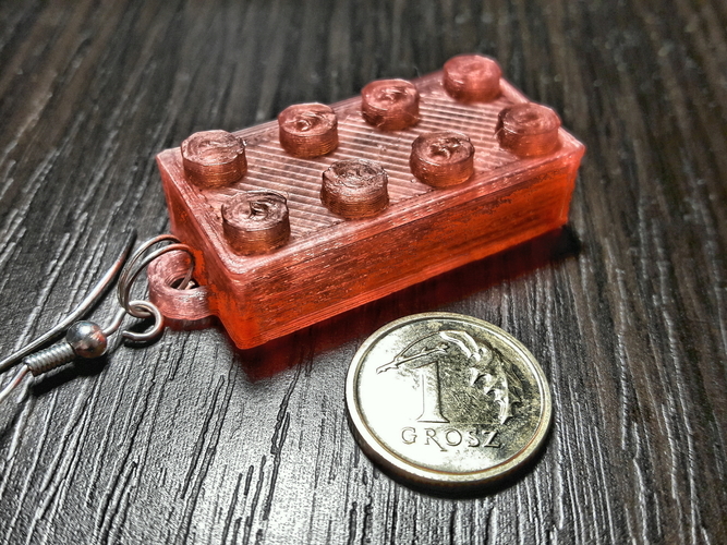 Lego Earrings 3D Print 121569