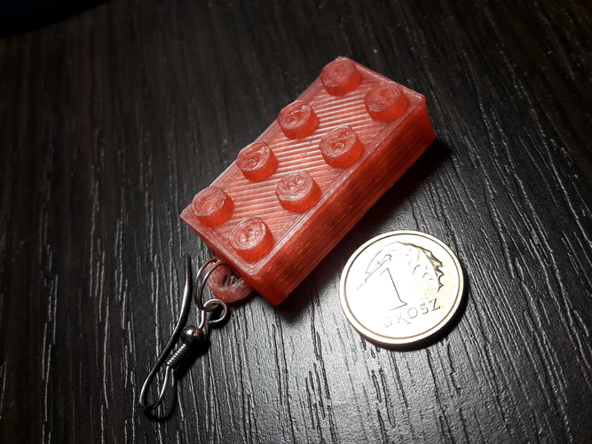 Lego Earrings 3D Print 121570