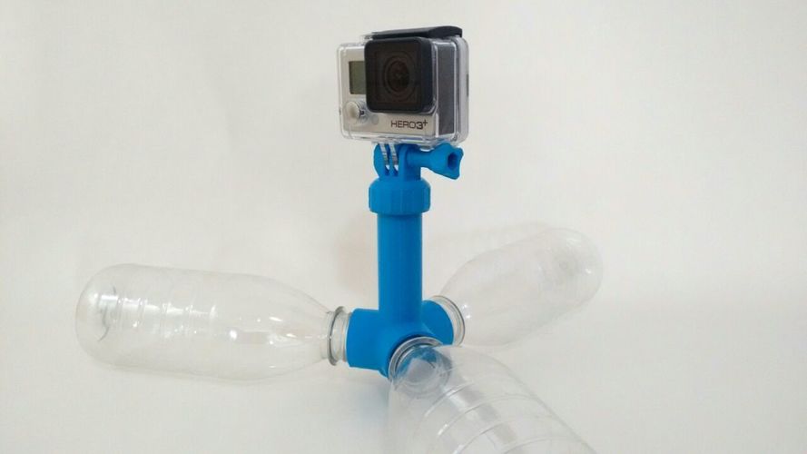 3d Printed Gopro Float Tripod Pet Bottle By Go3d Pinshape