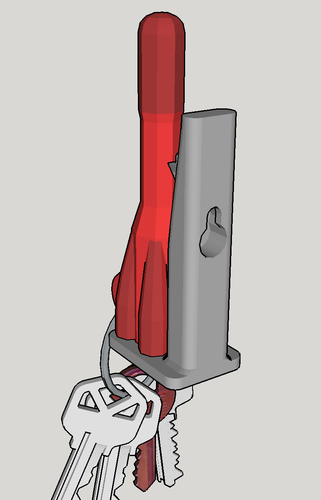Rocket key holder wall 3D Print 121814