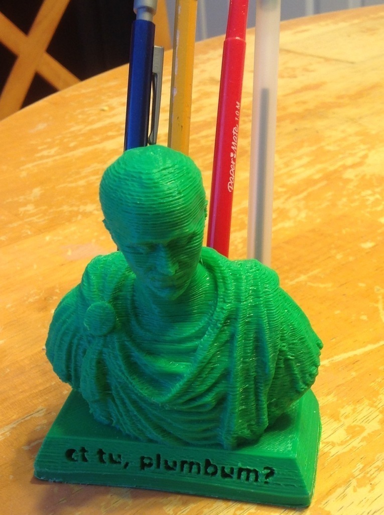 3D Printed et tu, plumbum? - Julius Caesar Pencil Holder by brimstone326 |