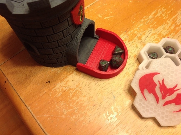 Dice Tower with Secret Chamber for Dice Storage