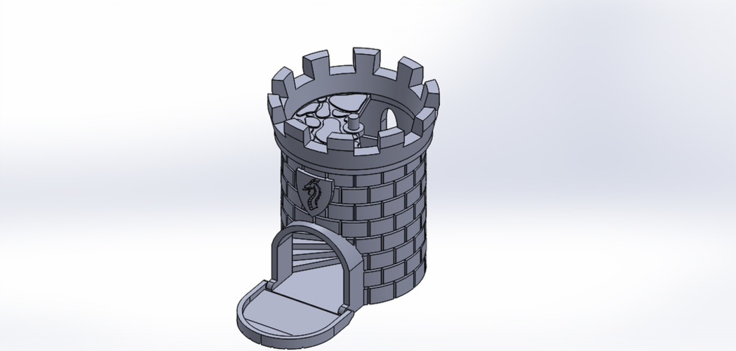 Dice Tower with Secret Chamber for Dice Storage 3D Print 121989