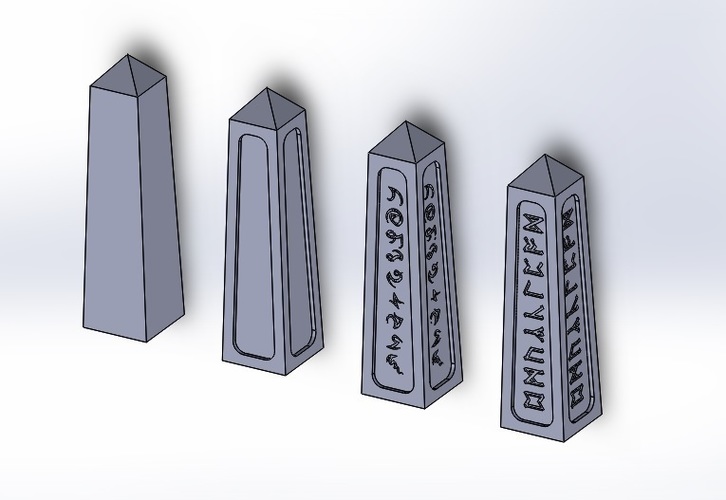 Obelisks - 25mm base - 100mm tall - Terrain 3D Print 122063
