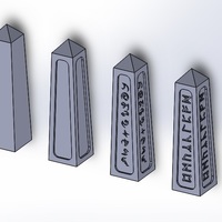 Small Obelisks - 25mm base - 100mm tall - Terrain 3D Printing 122063