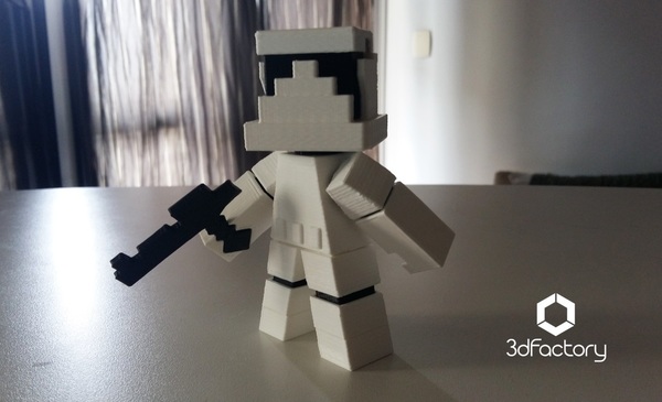 StormTrooper MineCraft Rogue One - 3dFactory Brasil