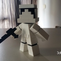 Small StormTrooper MineCraft Rogue One - 3dFactory Brasil 3D Printing 122120