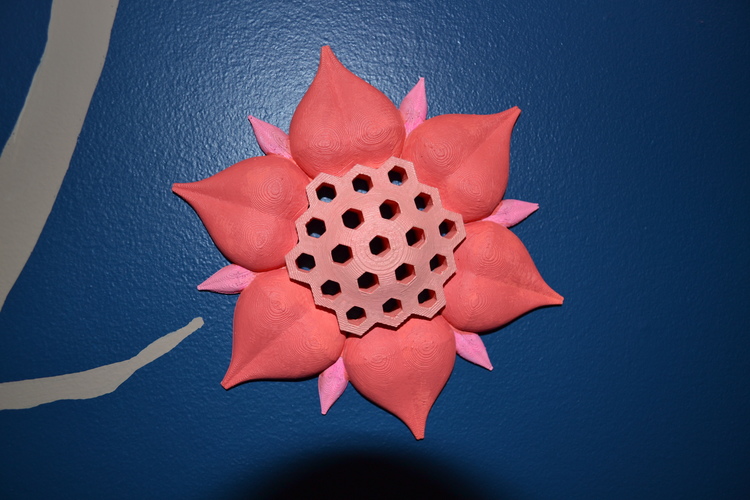 Honey Comb Flower Wall Art 3D Print 122264