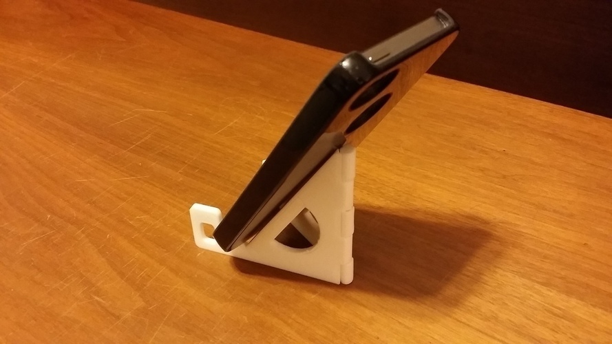 Folding Hinged Phone Stand (for large phones) 3D Print 122351